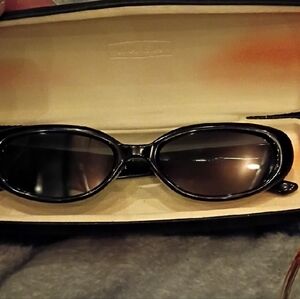 Maison Martin Margiela Black Oval Sunglasses with Smoke Gradient Lenses